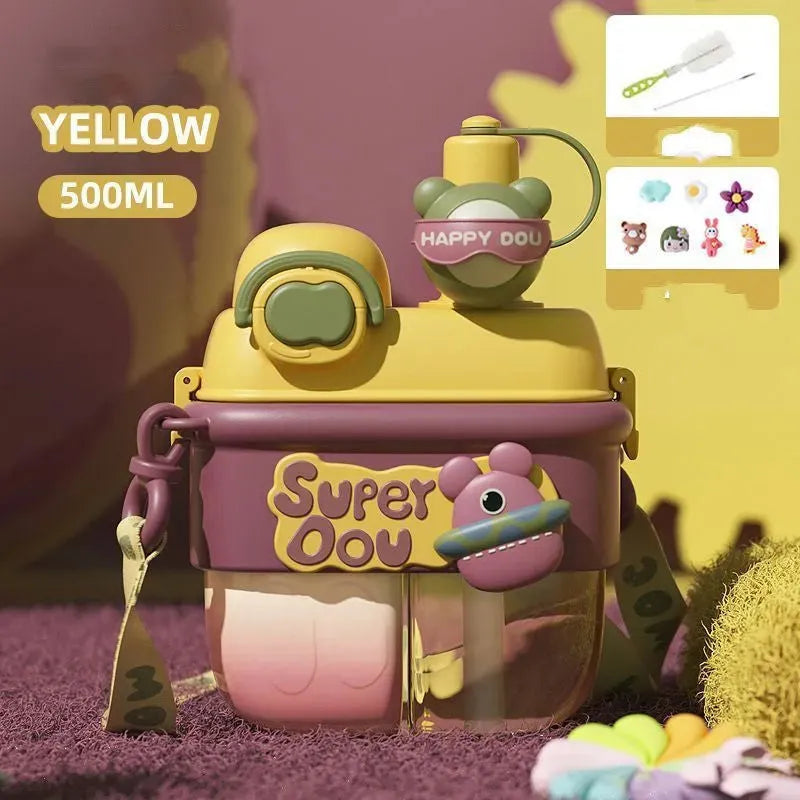 Double Drinking Plastic Cup With Rope Outdoor Portable - Bellarte Enchanté Double Drinking Plastic Cup With Rope Outdoor Portable